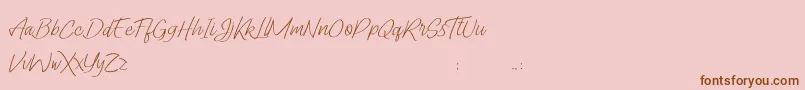 Lady Writer Skinny FREE-Schriftart – Braune Schriften auf rosa Hintergrund