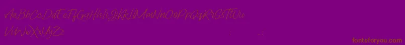 Lady Writer Skinny FREE-fontti – ruskeat fontit violetilla taustalla