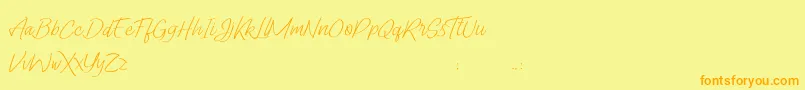 Lady Writer Skinny FREE Font – Orange Fonts on Yellow Background