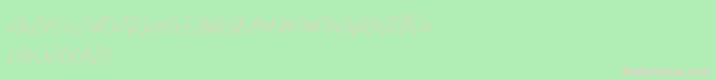フォントLady Writer Skinny FREE – 緑の背景にピンクのフォント