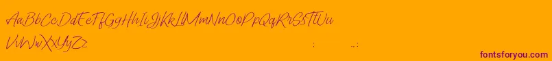 Lady Writer Skinny FREE-Schriftart – Violette Schriften auf orangefarbenem Hintergrund
