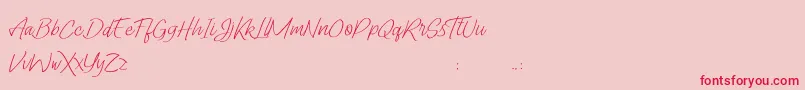 Шрифт Lady Writer Skinny FREE – красные шрифты на розовом фоне