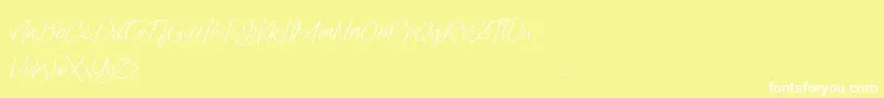 Lady Writer Skinny FREE Font – White Fonts on Yellow Background