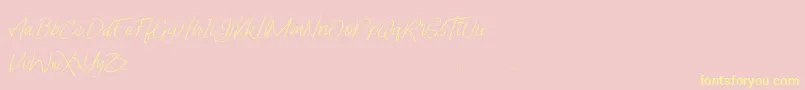 Lady Writer Skinny FREE-Schriftart – Gelbe Schriften auf rosa Hintergrund