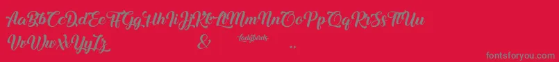 Ladybirds Font – Gray Fonts on Red Background