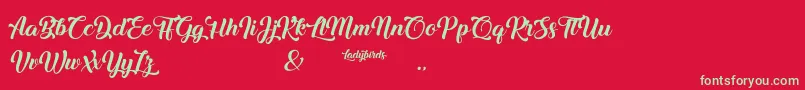 Ladybirds Font – Green Fonts on Red Background