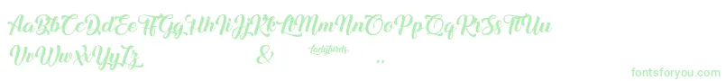 Ladybirds Font – Green Fonts on White Background