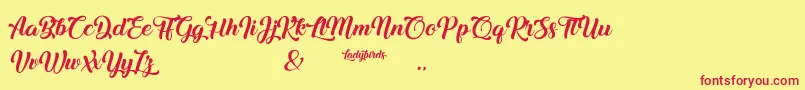 Ladybirds Font – Red Fonts on Yellow Background
