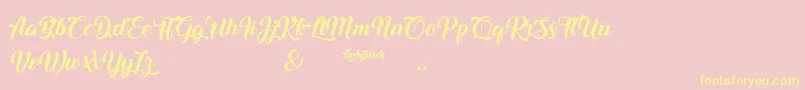Ladybirds Font – Yellow Fonts on Pink Background