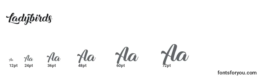 Größen der Schriftart Ladybirds