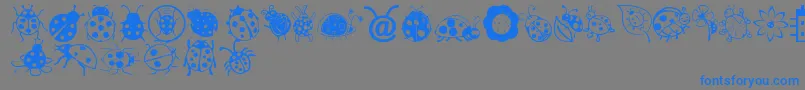 Ladybug Dings Font – Blue Fonts on Gray Background