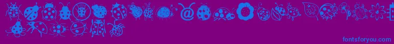 Ladybug Dings Font – Blue Fonts on Purple Background