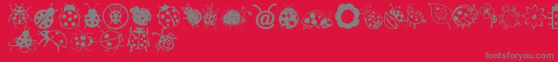 フォントLadybug Dings – 赤い背景に灰色の文字