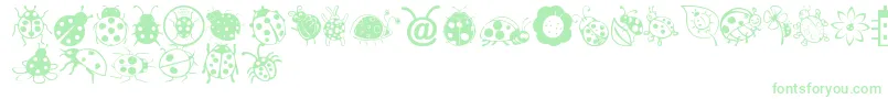 Ladybug Dings Font – Green Fonts on White Background