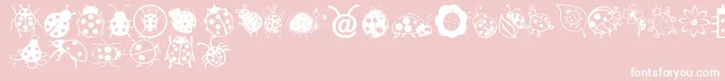 Ladybug Dings-Schriftart – Weiße Schriften auf rosa Hintergrund