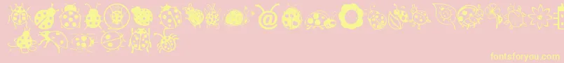 Ladybug Dings-Schriftart – Gelbe Schriften auf rosa Hintergrund