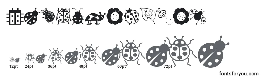 Ladybug Dings Font Sizes