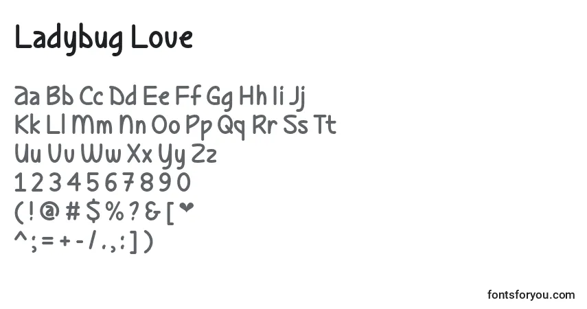 Schriftart Ladybug Love   – Alphabet, Zahlen, spezielle Symbole
