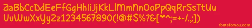 Ladybug Love   Font – Orange Fonts on Red Background