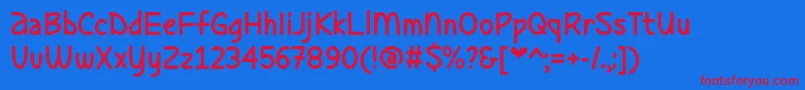 Ladybug Love   Font – Red Fonts on Blue Background