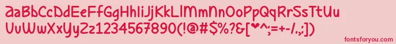 Ladybug Love   Font – Red Fonts on Pink Background