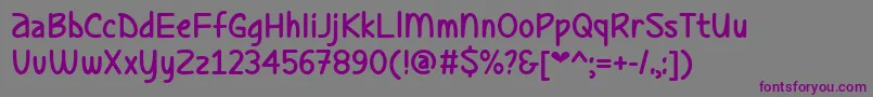 Шрифт Ladybug Love   – фиолетовые шрифты на сером фоне