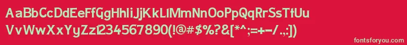 LADYC    Font – Green Fonts on Red Background