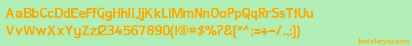 LADYC    Font – Orange Fonts on Green Background