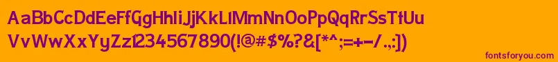 LADYC    Font – Purple Fonts on Orange Background