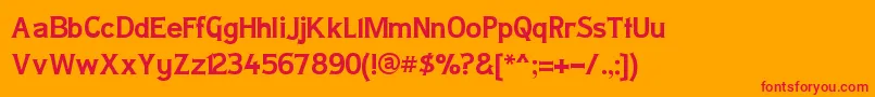 LADYC    Font – Red Fonts on Orange Background