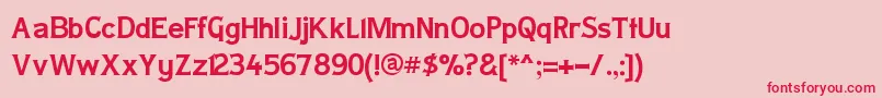 フォントLADYC    – ピンクの背景に赤い文字