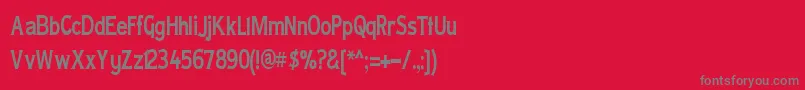 フォントLADYCN   – 赤い背景に灰色の文字