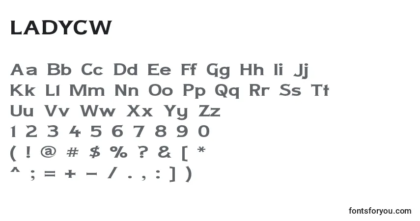 A fonte LADYCW   (132129) – alfabeto, números, caracteres especiais