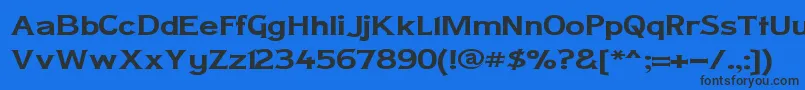 Шрифт LADYCW   – чёрные шрифты на синем фоне