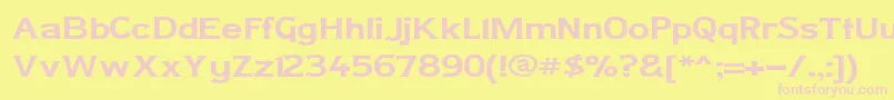 LADYCW  -fontti – vaaleanpunaiset fontit keltaisella taustalla