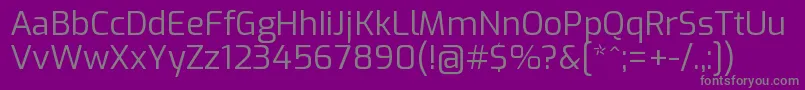フォントExoRegular – 紫の背景に灰色の文字