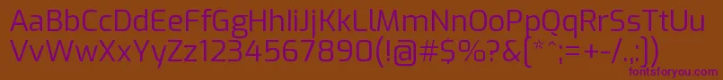Czcionka ExoRegular – fioletowe czcionki na brązowym tle