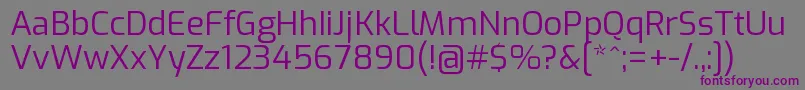 Шрифт ExoRegular – фиолетовые шрифты на сером фоне
