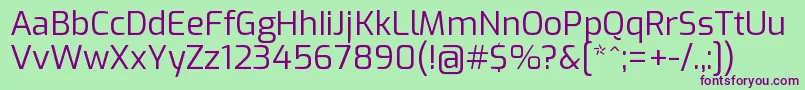 Шрифт ExoRegular – фиолетовые шрифты на зелёном фоне