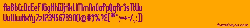 LADYIB  -Schriftart – Violette Schriften auf orangefarbenem Hintergrund