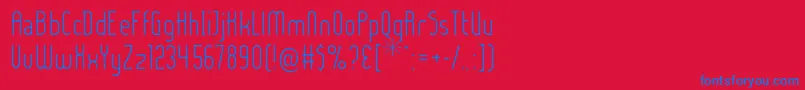 LADYIL  -Schriftart – Blaue Schriften auf rotem Hintergrund