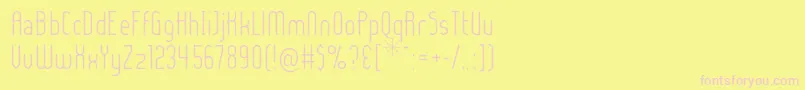 LADYIL  -fontti – vaaleanpunaiset fontit keltaisella taustalla