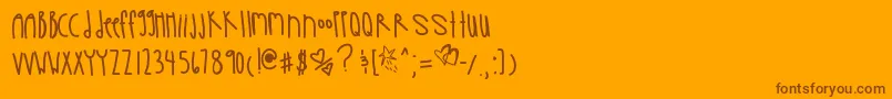Шрифт LadyInYellow – коричневые шрифты на оранжевом фоне