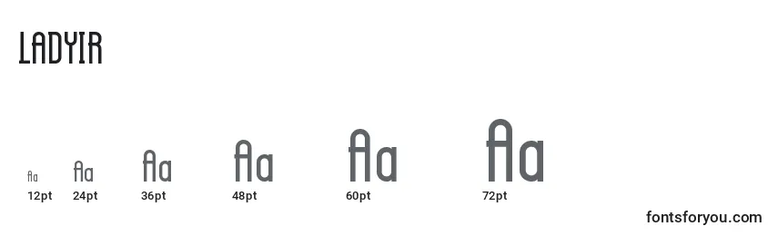 Размеры шрифта LADYIR   (132134)