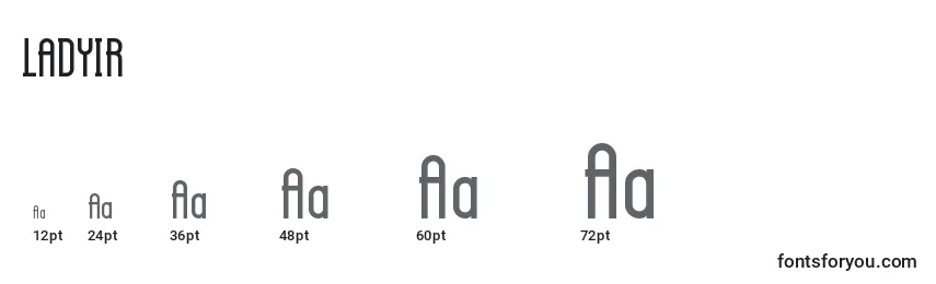 LADYIR   (132134) Font Sizes