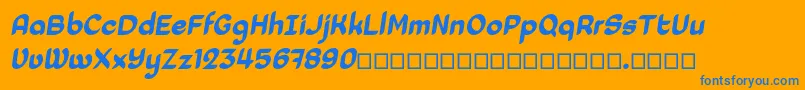 Laedoomai Italic Font – Blue Fonts on Orange Background