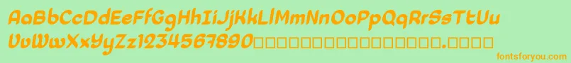 Laedoomai Italic Font – Orange Fonts on Green Background