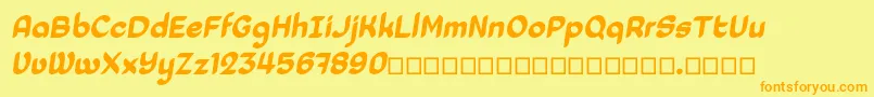 Laedoomai Italic Font – Orange Fonts on Yellow Background