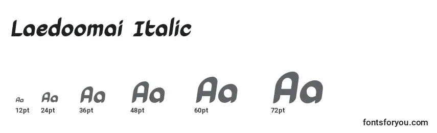 Размеры шрифта Laedoomai Italic