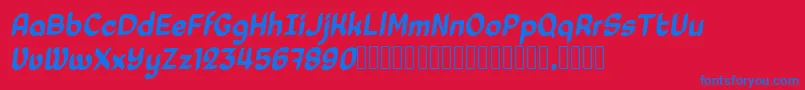 Laedoomai Italic Font – Blue Fonts on Red Background